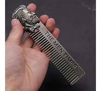 TEMU 1 Peine de Vintage para Recortar Barba, Acero Inoxidable 304, Herramienta Metálica para Dar Forma a Barba y Bigote para Hombres, para Dar Forma y Estilizar