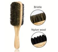 TEMU 1 Peine para Barba y Bigote con Mango de Madera, Cepillo Duradero de Nylon/Cerdas para Hombres, Ideal para Preparación de Afeitado y Estilizado Facial, Herramienta de Peluquería Masculina