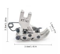 TEMU 1 pie de prensatelas para máquina de coser industrial, KT141 pie de de resistencia, plateado, con placa inferior para gruesas, y bajada