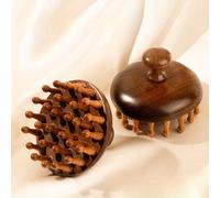 TEMU 1 pieza/2 piezas, peine de masaje multifuncional de disco de árbol de sandalo - 1 pieza, dispositivo de meridianos de cuero cabelludo adecuado para los tipos de pelo