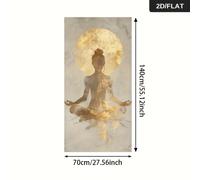 TEMU 1 Pieza Abstracto Moderno para Meditación - Pintura en Sin " Dorada" Adecuada para y Decoraciones de Pared Grandes 70x140cm/140x70cm - Abstracto Minimalista en Dorados, 2D