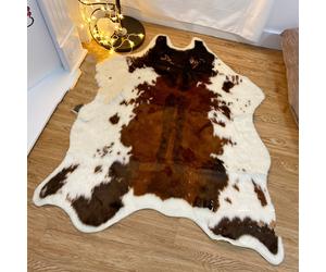 TEMU 1 pieza Alfombra de lujo de de piel de vaca con estampado de vaca para decoración y tienda de
