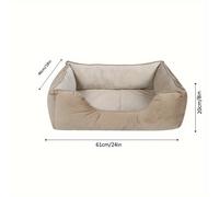 TEMU 1 pieza Cama rectangular grande y de invierno para perros medianos y grandes - Mascota acogedora con e interior acolchado de relleno de poliéster, ropa de cama para el , para uso