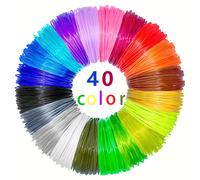 TEMU 1 pieza de 40 colores de filamento PLA para lápiz 3D, diámetro de 1,75 mm, 118,11 pulgadas una, total de 4724,5 pulgadas, material plástico, no requiere batería.