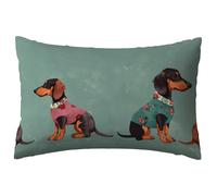 TEMU 1 pieza, de almohada de perro salchicha tradicional, 12x20 pulgadas, poliéster con cremallera, lavable en máquina, cojín decorativo para sofá para , decoración de perro salchicha