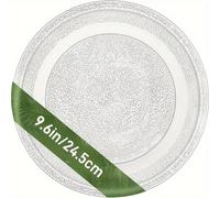 TEMU 1 pieza de bandeja de vidrio de de 9.6 pulgadas/24.5 cm, giratorio para microondas, reemplazo , , Hotpoint, Panasonic, Kenmore y otros modelos