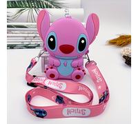 TEMU 1 pieza de bolso bandolera de dibujos animados Stitch - Correa ajustable, cierre de cremallera, , de PVC casual, sin forro, sólido, regalo para fans, bolso