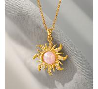TEMU 1 pieza de collar con colgante de sol estilo vintage europeo y americano, micro-pavé de circonita sintética, ideal para uso