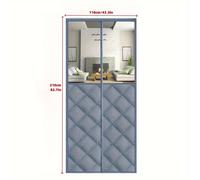 TEMU 1 pieza de cortina de puerta gruesa semitransparente ferromagnética y sin perforaciones, previene el frío y mantiene el