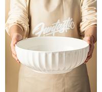 TEMU 1 pieza de cuenco grande de cerámica para ensalada, 10/12 pulgadas, forma redonda, para microondas, para vajilla del hogar