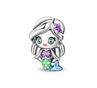 TEMU 1 pieza de cuentas plateadas en plata con diseño princesa , adecuada para pulsera, collar y llavero originales de 3 mm. Ideal para manualidades DIY como regalo diario, u fiestas, ¡ !