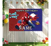 TEMU 1 pieza de de de -Man de Marvel - de poliéster y azul con texto " ", globos y - para decoraciones de fiestas en interiores/exterior, y celebraciones, decoraciones de fiestas de