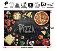 TEMU 1 pieza, de Foto de Poliéster con de Chef de Verduras, 39×59in-70.8×90.5in, Decoración para Tienda de Pizza, Exteriores, Navidad, Boda, Hogar y Jardín