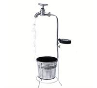 TEMU 1 pieza de Grifo Solar para Jardín con y Luces LED de Goteo Fluyente, Luz de Jardín de Duchas en Hierro para Decoración Exterior de Césped (Sin flores)