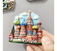TEMU 1 pieza de imán de refrigerador 3D de de Rusia - Recuerdo de la de Moscú , poliestireno duradero, diseño cuadrado para decoración del hogar y viajes