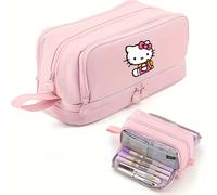 TEMU 1 pieza de lindo dibujo animado para el bolígrafo de for hello kitty, organizador de papelería de gran capacidad, bolsa de almacenamiento multifuncional, para el uso escolar.