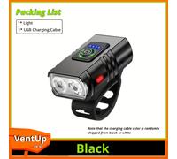 TEMU 1 pieza de linterna de cabeza de bicicleta super , carga USB, 6 de iluminación, luces de seguridad para bicicletas de montaña, accesorios de iluminación para bicicletas, suministros para ciclismo