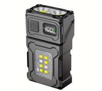 TEMU 1 pieza de linterna LED mini ultra - Luz de trabajo portátil recargable COB con cabeza , con clip de metal y imán, 7 , adecuada para exteriores, senderismo, camping, y otras luces de emergencia.