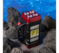 TEMU 1 pieza de linterna solar portátil, 150-350 LED, linterna de con luz de inundación COB, 4 , recargable por USB, luz de emergencia de trabajo ABS, adecuada para senderismo, reparación, pesca.