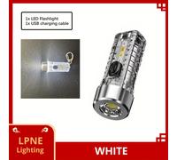 TEMU 1 pieza de llavero LED multifunción, linterna USB mini recargable, 8 de linterna de llavero, linterna portátil de emergencia para pesca, viajes, regalos de vacaciones, luces de trabajo