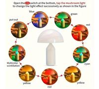 TEMU 1 pieza de luz nocturna de hongo con batería AA, cambio de color táctil y de , adornos para escritorio decorativos, luces decorativas, regalos para y