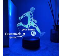 TEMU 1 pieza de Luz Nocturna Personalizada DIY con Forma de Patada de Fútbol y , Cambio de Color al en Acrílico Regalo Especial para del Fútbol Decorar la Atmósfera de la Habitación
