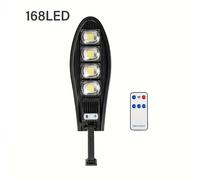 TEMU 1 pieza de luz solar para exteriores, 168 LEDs, luces solares con sensor de movimiento y control remoto, luz solar ajustable de 180°, 3 , adecuada para patio, pared, garaje, .