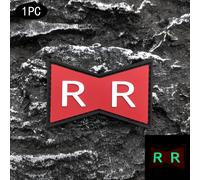 TEMU 1 pieza de Parche 3D RR en PVC, Luz Nocturna, con Gancho y Bucle en la Parte Trasera, Adecuado para Bolsos, Mochilas, Chalecos y Decoración de Ropa