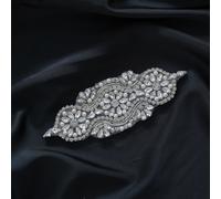 TEMU 1 pieza de Parche con Aplicación de Estrás Plateada para Planchar o Coser en Vestidos, Decoraciones Nupciales y de Boda, Cestas de Flores, Ligueros DIY y Accesorios para Túnicas