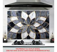 TEMU 1 pieza de Pegatina Antigrasa 2D con Floral Dorado, Papel Tapiz PVC 35.43*23.62 pulgadas, Ideal para Cocina, Comedor y Sala