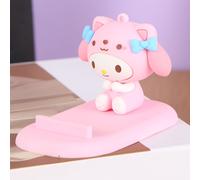 TEMU 1 pieza de soporte de teléfono de personaje de dibujos animados 3D lindo - PVC, no impermeable, ideal para escritorio y cabecera, diseño de rosa, para teléfonos móviles, accesorios de escritorio