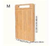 TEMU 1 pieza de tabla de cortar de bambú - Rectangular, portátil, ideal para frutas y , para cocina, camping y uso de viaje, equipo de camping | Bambú natural | Bambú duradero