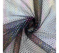 TEMU 1 pieza de tela de malla de tul con lentejuelas coloridas de 53.15x19.68 pulgadas (135x50 cm), ideal para decoración manual DIY de fiestas, decoración de , decoración de mesas y otros múltiples