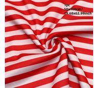 TEMU 1 pieza de tela estampada a rayas y blancas, 2 vías elásticas - geométrico, material para costura DIY bolsos almohadas decoración navideña Día Navidad- manual únicamente pre corto 2, disponibles