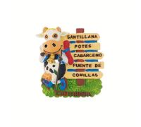 TEMU 1 pieza, de viaje de , España, con un diseño de 3D pintado a de una vaca, decoración de señalización de carretera, pegatina de refrigerador con imán.