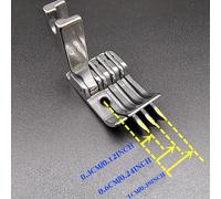 TEMU 1 pieza del recién diseñado pie de prensa guía de tres bordes SP-18 para máquinas de coser industriales de un solo hilo, punto , tamaños 0.3, 0.6 y 1.0