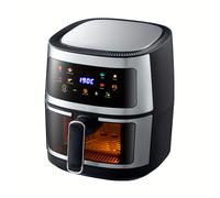 TEMU 1 pieza, freidora de aire de 6 capas de 220-240V con de cocción inteligente, gran capacidad, multifuncional, control táctil y pantalla digital, 1350W, acero inoxidable, para la cocina del hogar.