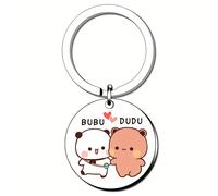 TEMU 1 Pieza Llavero de Acero Inoxidable DANJIE con Diseño de Bubu y Dudu - Accesorio para Coche, Regalo Ideal para Familiares y , Dudu Necesita un Bubu, Accesorios de Auto de