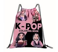 TEMU 1 pieza Mochila de Pop Coreana K- Personajes Icónicos, Texto Coreano e Impresión de K-Drama - y Plegable con Cordón para Viajes, Gimnasio, Accesorio de Moda Coreana para Adolescentes