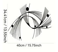 TEMU 1 pieza mural geométrico abstracto moderno, diseño lineal minimalista, ideal para hogar u oficina, interior/exterior, en metal. Fácil de colgar, Halloween