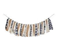 TEMU 1 pieza, Pancarta a cuadros , a cuadros blancos y negros para , verano, otoño, invierno, Pascua, Navidad, cortina, decoración para chimenea, corona, pancarta de , banderín