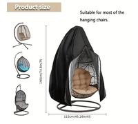 TEMU 1 pieza para Silla Colgante de , Impermeable con Cremallera, para Silla Colgante de con Hebilla Inferior, Cubiertas para Sillas de de Resina Exteriores, Negras