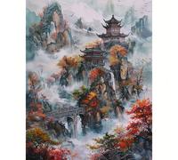TEMU 1 Pieza Pintura por Números Casa en , Dibujo Manual, Paisaje, Manualidades DIY, Decoración para el Hogar, Regalo para Adultos, 40x50 cm/16x20 pulgadas Sin