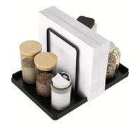 TEMU 1 Pieza Porta Servilletas para Mesa, Soporte de Metal con Salero y Pimentero, Organizador de Papelera para Decoración de Comedor o Cocina,