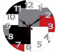 TEMU 1 pieza, Reloj de pared de moda creativa, Reloj simple , Reloj de pared de madera de cuarzo silencioso para dormitorio, , oficina, cocina, baño, Decoración, batería (baterías no incluidas)