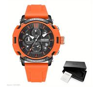 TEMU 1 pieza Reloj deportivo de cuarzo multifuncional MEGIR para hombre, de moda con luz nocturna, de silicona, 2208 para del Rey