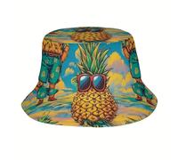 TEMU 1 pieza, sombrero de pescador de playa rey tropical - Unisex, estilo hawaiano con gafas y diseño de , poliéster, para vacaciones al , viajes, regalos de y ropa de fiesta, fiesta hawaiana