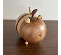 TEMU 1 pieza, soporte de palillos de dientes de abeja de nogal negro, diseño de madera encantador con de rayas, para el hogar, restaurantes o decoración de cafeterías, decoración de abejas