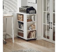 TEMU 1 pieza Soporte para Impresora con Ruedas con Estantes de Almacenamiento y Pequeño Archivador, Mueble de Oficina para Debajo del Escritorio 60x35x75cm FBT68-W SoBuy