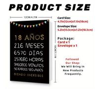 TEMU 1 pieza Tarjeta de para Adolescentes 18 AÑOS, Aniversario, 18º Regalo Para Hija Llegada a la Mayoría Fiesta Decorar con sobre. Conversación en inglés:
